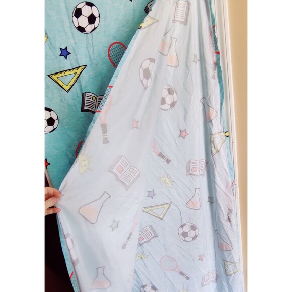 Ryans World Twin Flat Sheet Only With 1 Pillow Case Twin Bed Preowned GUC Soccer - Picture 3 of 10